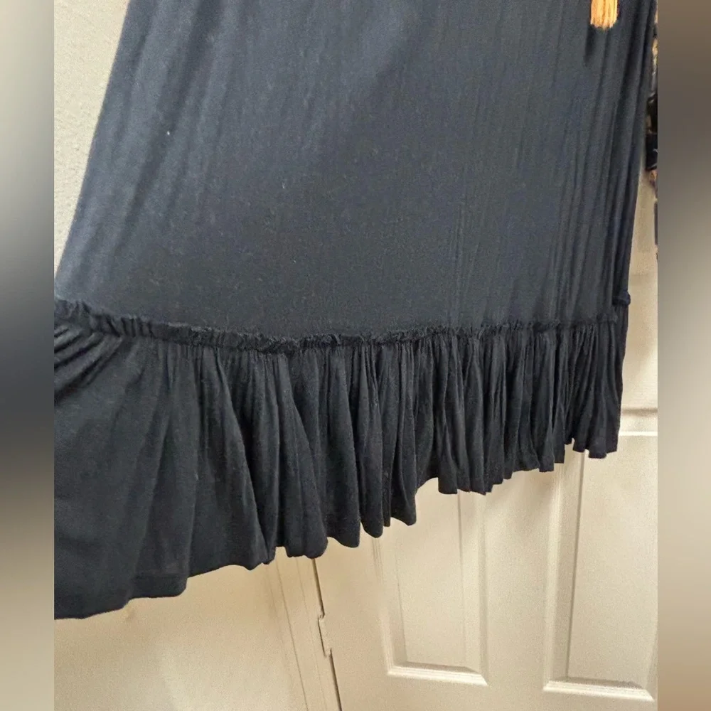 Free People Boho dress, black with light orange details - Picture 3 of 7